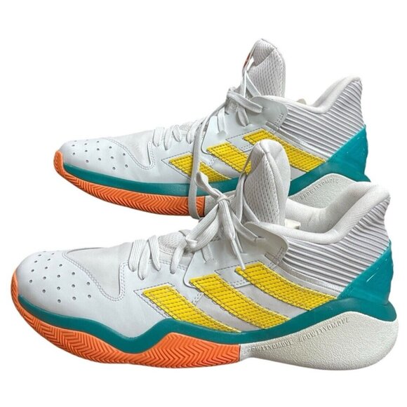 Adidas James Harden Men’s Sneakers GoWitYoMove White Yellow Orange Size 11.5 - Picture 4 of 10